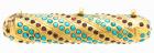 Vintage 18K Yellow Gold Cylindrical Prayer Box of Persian Turquoise and Spinel