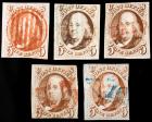 1847, 5c red brown Used Group (Sc 1)