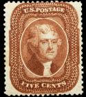 1861 5c orange brown, type II, Well Centered Slightly Disturbed O.G., PFC Cert (