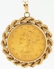 United States Ten Dollar ($10) Gold Piece Dated 1893 in 14K Yellow Gold Bezel