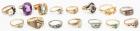 14K Gold Medley of 15 Rings with Various Semi-Precious and Precious Small Stones