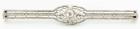 Antique 14K White Gold Filigree Art Deco Pin Centered with Round Brilliant Cut Diamond