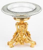 Christofle of Paris, Rare, Early 20th Century Gold Gilt Bronze and Crystal Compote/Tazza Centerpiece