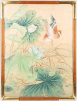 Wang Wu (After). Chinese Duck And Lotus Blossoms (Tempera on Silk)