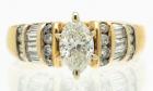 Lady's 14K Yellow Gold and Marquis Diamond Engagement Ring