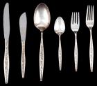 38-pieces of Reed & Barton, Modernist Foliate Design Sterling Silverware