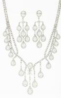 Magnificent 18K White Gold and Diamond Necklace and Earrings Totaling Over 25 Carats