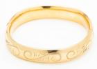 Lady's 12K Yellow Gold Hinged Bangle Bracelet with Engraved Scroll Work