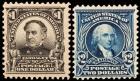 1903 $1 Black & $2 Dark Blue (Sc 311-12)