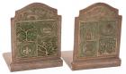 Rare Tiffany Studios New York Arts & Crafts Bronze and Gilt Bookends