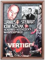 VERTIGO: Hitchcock Masterpiece, 3-D Collage Using Elements of 1961 Poster Incorporating Still Photo Signed by Jimmy Stewart & Ki