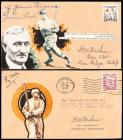 Ty Cobb and J. Honus Wagner: Two Rare Autographs ca. 1930 Each On Hand Illustrated Covers, Both "First Five" Inaugural Hall of F