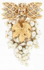 Lady's Freshwater Cultured Pearl, Diamond and 14K Yellow & White Gold Brooch