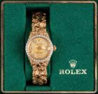 Lady's 18K Yellow Gold Rolex Date-Just Watch with 14K - 2