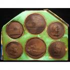 Complete Six-Medal Set - U.S. Centennial Exposition Pressed Wood Medals.