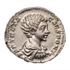 Geta. Silver Denarius (3.56 g), as Caesar, AD 198-209 Mint State