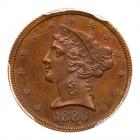 1880 Pattern Half Eagle. Copper, reeded edge. Judd-1663. Pollock-1863. Rarity 8