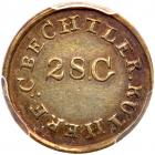 (1834-37) Christopher Bechtler, ONE DOLLAR N. CAROLINA, 28 gr. high, no star. K-2, Rarity 6