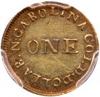 (1834-37) Christopher Bechtler, ONE DOLLAR N. CAROLINA, 28 gr. high, no star. K-2, Rarity 6 - 2