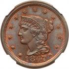 1847 N-22 R3+ NGC graded MS67 Brown