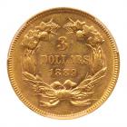 1889 $3 Gold PCGS AU58 - 2