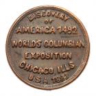 Two (1880-90's) Columbia Exposition Medal - G.Washington/Lord's Prayer Medal. Baker-651, Eglit-255, Gilt/Copper, AU and 1893 Col - 2