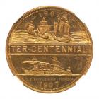 1907 Jamestown Tercentennial Expo - Battleship Virginia. HK-349, Brass. NGC MS63 Prooflike