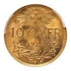 Switzerland. 10 Francs, 1922-B PCGS MS64 - 2