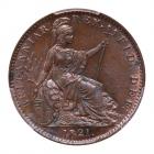 Great Britain. Farthing, 1821 PCGS MS65 BR