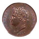 Great Britain. Halfpenny, 1827 PCGS MS63 BR