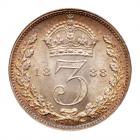 Great Britain. Currency Threepence, 1888 Choice Unc - 2