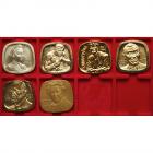 Israel. Judaica, Jewish-American Hall of Fame Medals, lot of 5 gold-plated silver and 1 gold-plated bronze