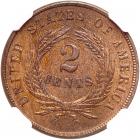 1864 2C. Sm Motto NGC MS66 RB - 2