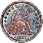 1857 Liberty Seated 10C PCGS Proof 65