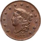 1832 N-3 R1 Large Letters PCGS graded MS64 Brown, CAC Approved