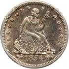 1854-O Liberty Seated 25C. Arrows, Huge O PCGS AU55