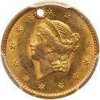 1849 $1 Gold Liberty. Open Wreath PCGS Unc