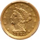 1843-C $2.50 Liberty. Lg Date, Plain 4 PCGS EF