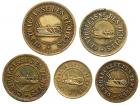 Palestine, Complete Set of 4 of Templar Tokens (Plus Extra 20 Paras), Second Issue, c. 1880-1917