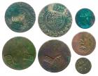 Palestine, Extraordinary Group of Ottoman Empire Coins Counterstamped in Sfat for Use as Charity Tokens, before 1917