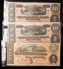 3-piece lot of February 17, 1864 Confederate Notes