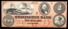 Stonington, Connecticut. Stonington Bank. 18--, $2.00 Crisp Unc