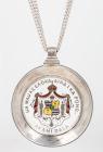 Hawaiiana. 1883 White Enameled Hawaiian Silver Dollar Necklace