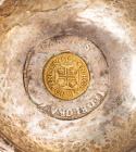 World Coin. Triple coin "Toddy Ladle" Embedded with a Portuguese 1722 Gold Cruzado (400 Reis) - 2