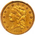 1836 $2.50 Classic Head. Script 8 PCGS EF45