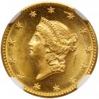 1849 $1 Gold Liberty. No L NGC MS65