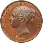 Great Britain. Copper Penny, 1860 over 1859 PCGS MS64 RB