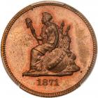 1871 Pattern Quarter Dollar. Copper, reeded edge. Judd-1094. Pollock-1230. Rarity 7