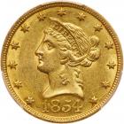 1854-O $10 Liberty. Lg Date PCGS AU58