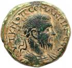 City Coins of Israel: Samaria, Neapolis. Macrinus. Ã (13.80 g), AD 217-218 Choic